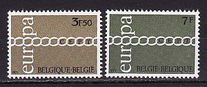 Бельгия, 1971, Европа СЕПТ, 2 марки